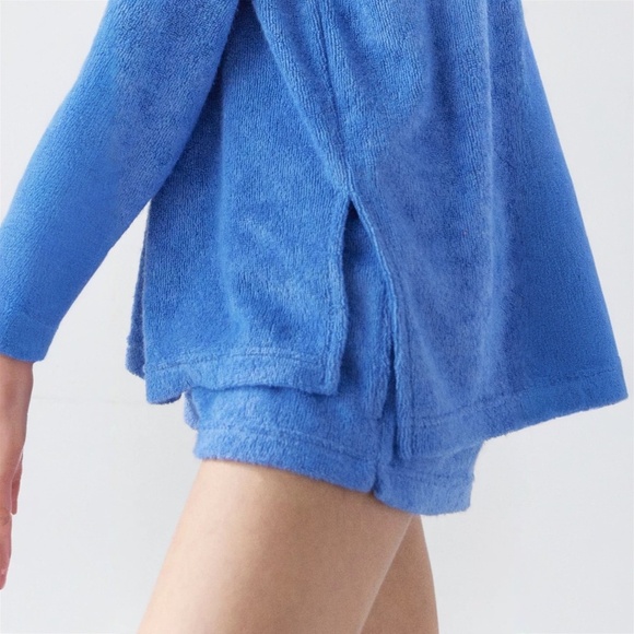 UO Sz L Purple Oversized Soft Terrycloth Popover Sweatshirt Swim Cover Up - Picture 3 of 10